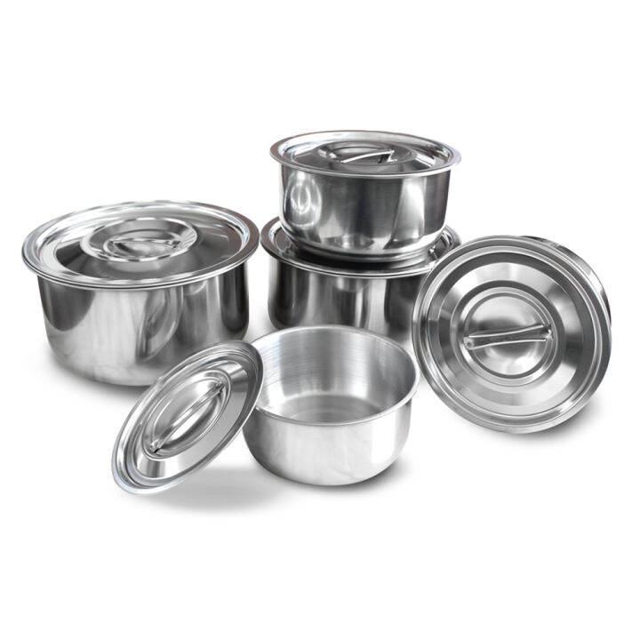 stew-stainless-set-ชุดหม้อสตูว์ทรงสูง-รุ่น-fd-4-ใบ-หม้อแขก-5-ใบ-ทัพพี