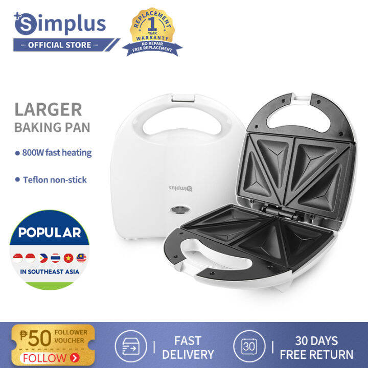 Simplus Sandwich Maker Breakfast Maker Bread Toaster Maker Household