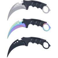 7.28 &amp;#39;&amp;#39; CS GO Karambit ใบมีดคงที่อยู่รอดมีดฝึกยุทธวิธีกลางแจ้งแคมป์ล่าสัตว์กรงเล็บมีด EDC เครื่องมืออเนกประสงค์