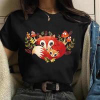 Clothing Simple Fox Flower Print Tees Tshirt Clothes Cute Graphic Gildan