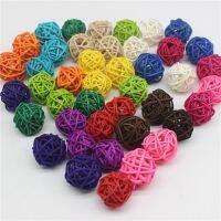 100PCS/Lot 3CM Mixed Color Rattan Ball DIY Ornaments Home Ornament Christmas Birthday Wedding Party Kids Gifts Decorations