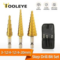 3-12 4-12 4-20mm HSS Titanium Step Pagoda Drill Bit Conical Stage Drill For Metal Wood High Speed Stepped Drill Set Power Tools Drill Bits  Accessorie