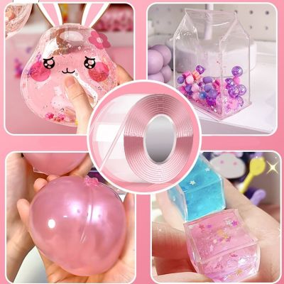 ﹉ DIY Blow Bubble Tape Double Sided Tape Nano Tape Sticky Ball Tape DIY Crafts Tape Decompression Toys Kids Toy