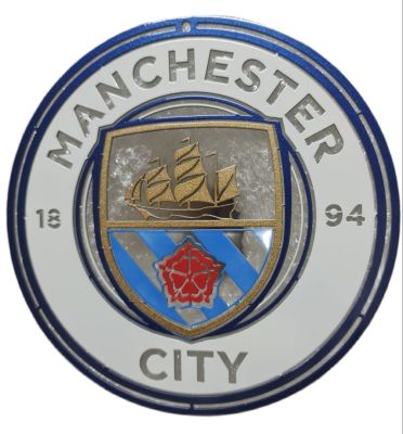 Logo Manchester City ขนาด 30 x 30 cm เหล็กหนา 2 มิลน้ำหนัก 1 กิโลกรัมทำสีเหมือนจริงแบบแขวนติดฝาผนังใช้สีทูเคสีพ่นรถยนต์ภายนอก สวยเงาฉ่ำแข็งแรงคงทนไม่เสียรูปติดตั้งง่ายติดได้ทั้งในบ้านและนอกบ้านทนแดดทนฝนทนทุกสภาวะอากาศ