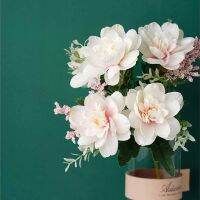 ◄▣❍ Rose Lily Foam Spike Phalaenopsis Artificial Flowers Fresh Elegant Decoration 5 HEADS Living Room Kitchen Decoration Foam Spike