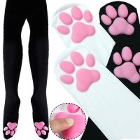 【LZ】✶✤▨  Kawaii 3D Cat Garra Joelho Meias Altas para Mulheres Patas de Gato Lolita Cosplay Sobre Joelho Meias Almofada de Carne Meias Longas