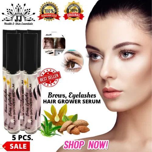 Brilliant Shop ] 5 pieces Original Brows Eyelashes Hair Grower Serum ( 15ml  ) for Men Women Effective Eyebrow