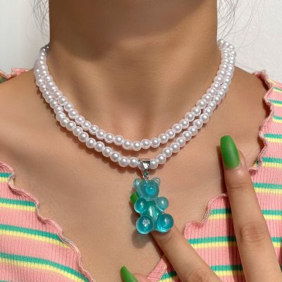 【CC】 Color Resin Necklace for Imitation Chain Beads Choker Jewelry Bohemia