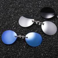 hot【DT】▦  2022 New Fashion Clip Glasses Round Rimless Sunglasses Frameless Men Eyeglasses UV400