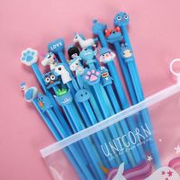 10Pcs/Set Cute Unicorn Cartoon Animal Gel Pen 0.5mm Black ink Kawaii Gel Pens for School Stationery Office Suppliers Gifts