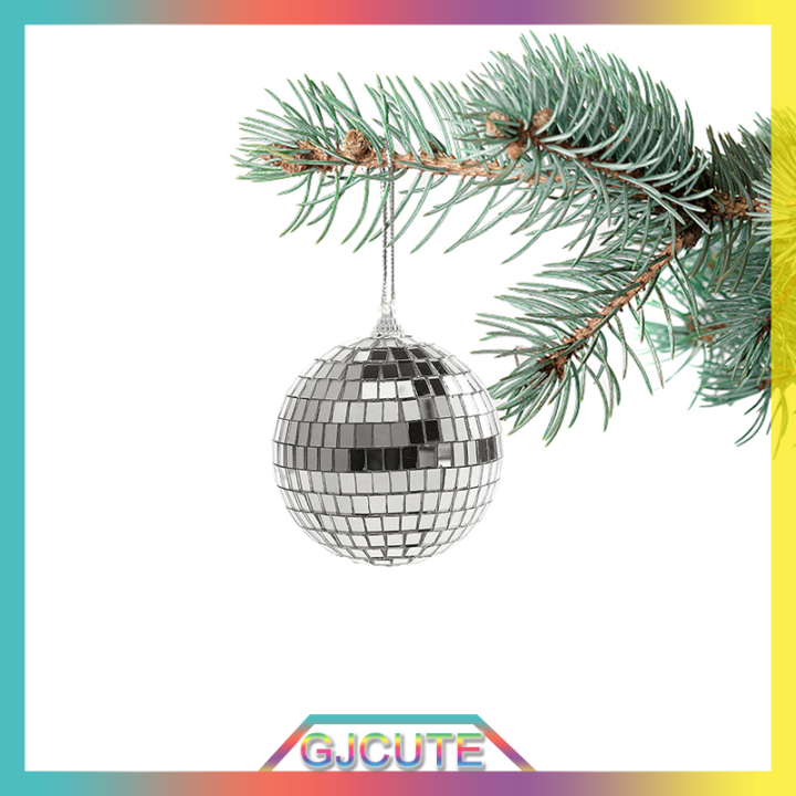 gjcute-1แพ็ค2-10ซม-คริสต์มาสลูกต้นคริสต์มาสแขวนเครื่องประดับกระจกลูกบอลดิสโก้