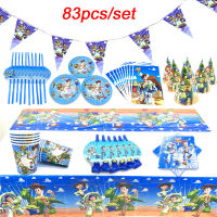 83Pcs Frozen Theme Cup Plate Napkin Kid Birthday Party Decoration Party Event Supplies Favor Items For Kids 10 People use