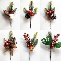 New Christmas Simulation Berry Pine Cone Needles Flower Branch Creative Artificial Xmas New Year Party Decoration Ornament Gift