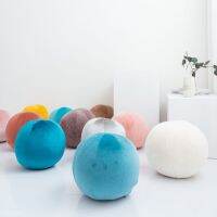 Ball Shaped Velvet Round Cushion Home Decor Pure Color Bed Sofa Ball Room Salon Gallery Floor Decorative Pillows Kids Plush Toy