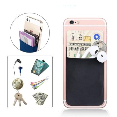 2019 Fashion Elastic Lycra Adhesive Cell ID Credit Card Holder Sticker Wallet C