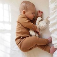 0-24M Newborn Kids Baby Boy Girl Clothing Solid Color Pajamas Set Cotton Sleepwear Nightwear Cute Clothes Outfit home wear  by Hs2023