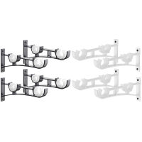 Double Curtain Rod Holders Set, Curtain Rod Brackets, Tap Right Into Window Frame Curtain Rod Hang Curtain Brackets for Window Bedroom Home Decoration