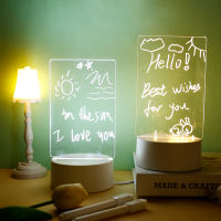 Home Children Bedroom Office Desktop LED Acrylic USB Energy Saving Note Board Night Light Simple Sleeping Lamp Decoration