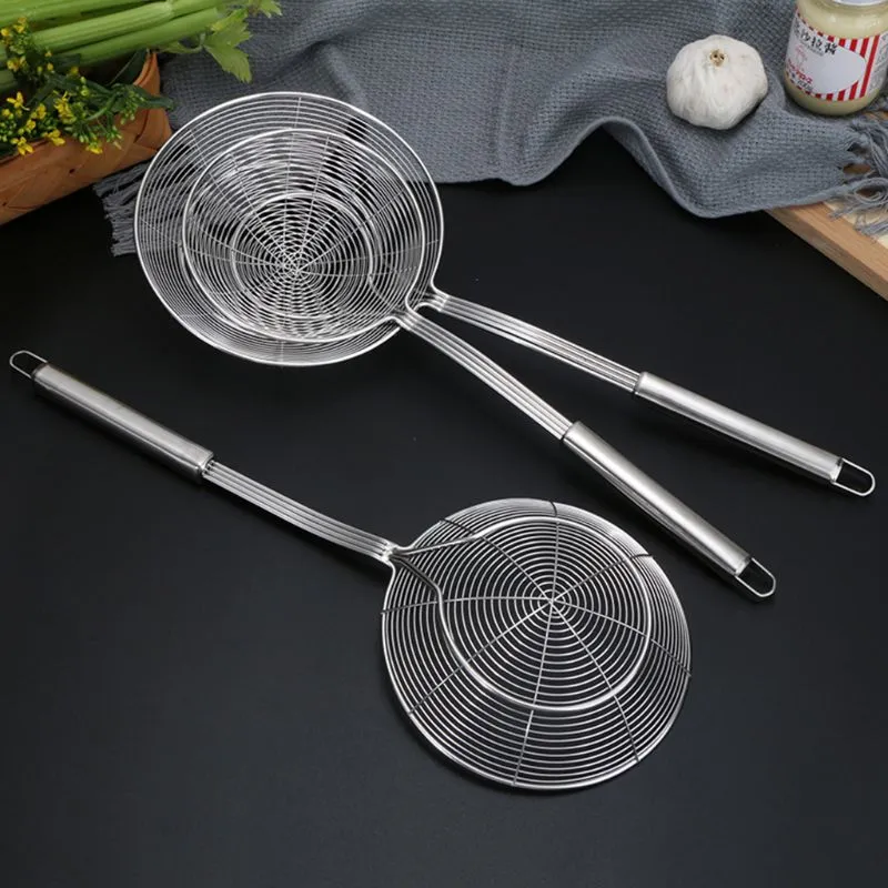 Round 304 Stainless Steel Mesh Sieve 0.5-50Mm Hole Kitchen Baking