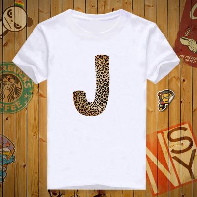 เสื้อยืดสกรีนลายอักษร J - ลายเสือ