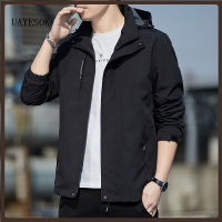 UAYESOK-Mens Fall 2022 casual windbreaker Young mens thin coat Detachable hooded jacket Mens jacket