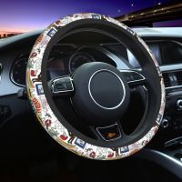 【YF】 38cm Car Steering Wheel Covers Friends Kee American TV Series Elastic Central Perk Braid On The Cover Car-styling