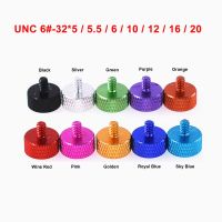 5ชิ้น Unc 6-32สกรูเกลียวหัวจมอลูมิเนียมสีสันสดใสขันด้วยมือสกรูสกรูสำหรับปรับด้วยมือ