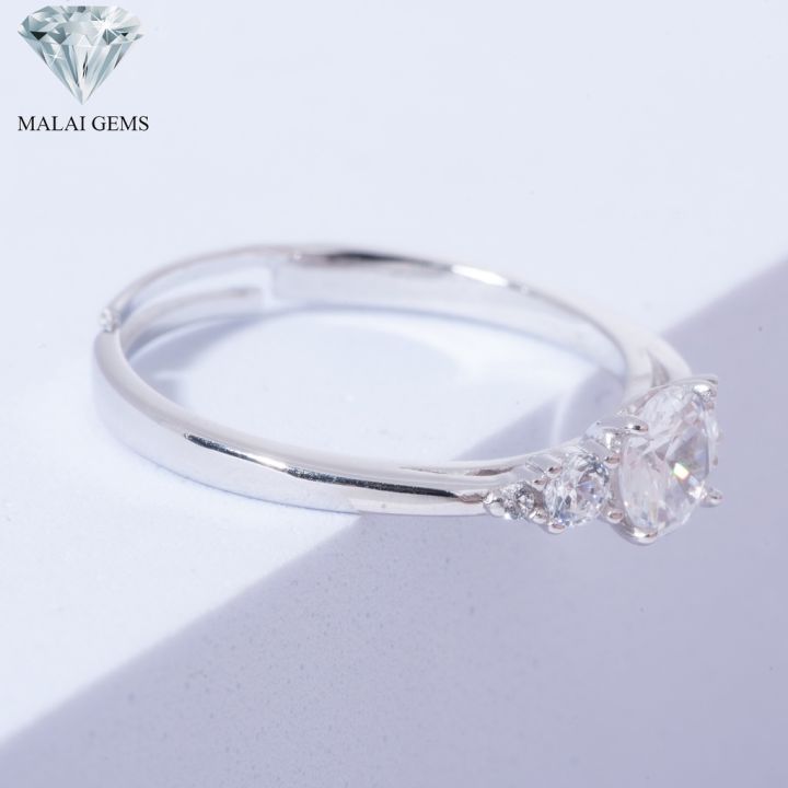 malai-gems-แหวนเพชร-แหวนเพชร-5-เม็ด-เงินแท้-925-เคลือบทองคำขาว-ประดับเพชรสวิส-cz-รุ่น-221-r20791-แถมกล่อง