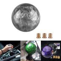 Marble Style Round Ball Gear Shift Knob Acrylic Shifter Knobs Stick Shift Knobs with 3 Adapter for Manual Car