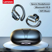 Lenovo XT80 Bluetooth 5.3หูฟังหูฟังไร้สายจริงพร้อมปุ่มควบคุมไมโครโฟนลดเสียงรบกวนที่เกี่ยวหูชุดหูฟังกันน้ำ