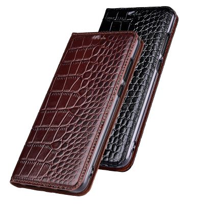 ┅❀◐ Natural Genuine Cow Leather Cover Case For Lenovo P70 P70T Crocodile Grain Flip Stand Phone Cover Case