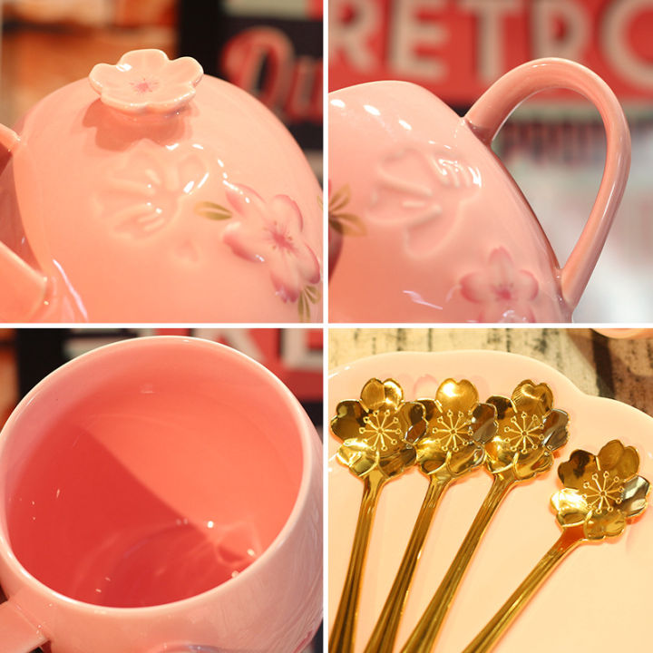 cute-creative-embossed-cherry-mug-cartoon-with-spoon-with-lid-simple-ceramic-mug-student-breakfast-mug-milk-cute-flowers-cups-and-mugs