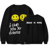 Graffiti Smile Face I Like You Youre Different Jesus Is King Kanye West Hip Hop Rapper Sweatshirt Men Cotton Streetwear Size XS-4XL