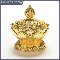 [Oliver Timmy] ทิเบตเก็บบรอนซ์มงคลโลตัสรูปทรงรูปปั้นกล่องธูป