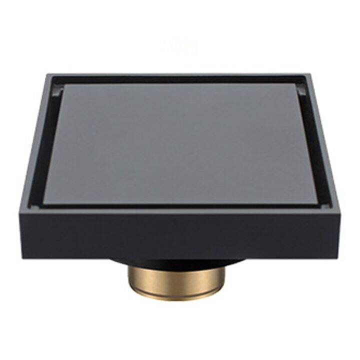 black-brass-10-x-10-cm-shower-floor-drain-washroom-bathroom-invisible-drain-cover-square-waste-floor-drain-by-hs2023