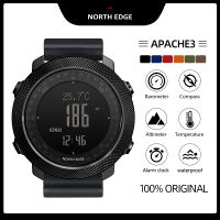 NORTH EDGE Apache3 กีฬากลางแจ้งของผู้ชายนาฬิกากันน้ำ 50 เมตรทหารกองทัพนาฬิกาเครื่องวัดระยะสูงบารอมิเตอร์เข็มทิศ