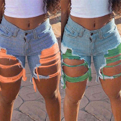 Hot sale womens summer ripped denim shorts fashion Internet celebrities shorts jeans plus size shorts S-5XL drop shipping