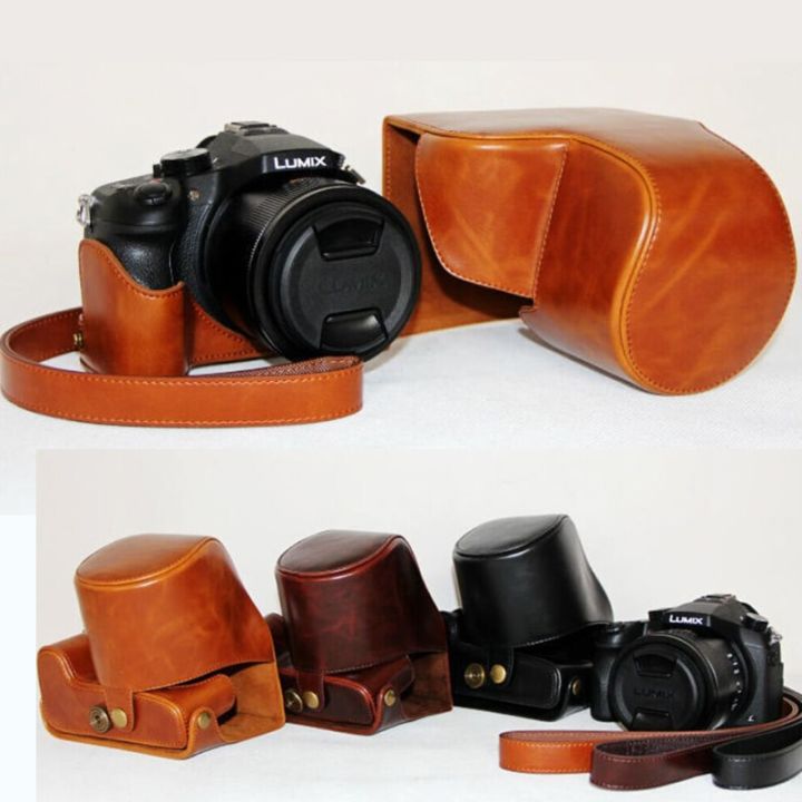 กระเป๋าเคสหนังสำหรับกล้อง-pu-สำหรับอุปกรณ์สวมครอบพร้อมสายคล้องไหล่กล้อง-fz1000-panasonic-lumix