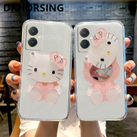 DKHORSING เคสนุ่มบางพิเศษสำหรับ VIVO Y27 Y36 Y78 5G Y02A Y02T Y02S Y02 Y35 Y16 Y22 Y22S ซิลิโคนนิ่มเคสโทรศัพท์ Vivo Y27 4G 5G น่ารักแมว KT Makemirror เคสโปร่งใส2023 VIVOY36