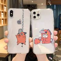 [ขายดี2023] เคสโทรศัพท์ลายอะนิเมะเลื่อยยนต์ Pochita สำหรับ iPhone 11 12 Mini 13 Pro XS Max X 8 7 6S Plus 5 SE XR เคสใส