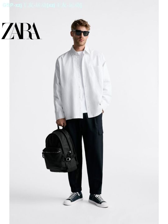 zara-ส่วนลดฤดูกระเป๋าผู้ชายสำรวยกระเป๋าเป้ไนล่อนสะพายหลังสีดำ3224120-800