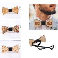 Fashion Wooden Bowtie Men Formal Necktie Boy Mens Accessory Wedding Party Christmas Gifts Bamboo Neck Wear For Men Women Cravat Boys Clothing