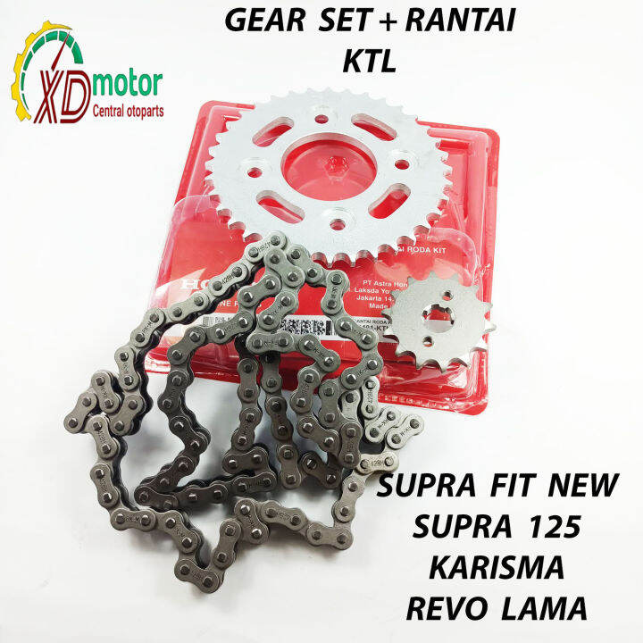 GEAR SET + RANTAI KTL SUPRA FIT NEW HONDA KUALITAS ASLI ORIGINAL