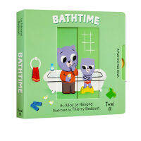 English original pull and play bathtime paperboard book operation book of pulling mechanism childrens living habits cultivation picture book childrens Enlightenment picture book