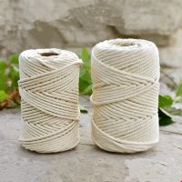 Handmade Macrame Boho decor 1/2/3/4/5/6/8/10mm Cotton Beige thread Cord Rope Twisted String DIY Home Wedding decoration supply-Laocher