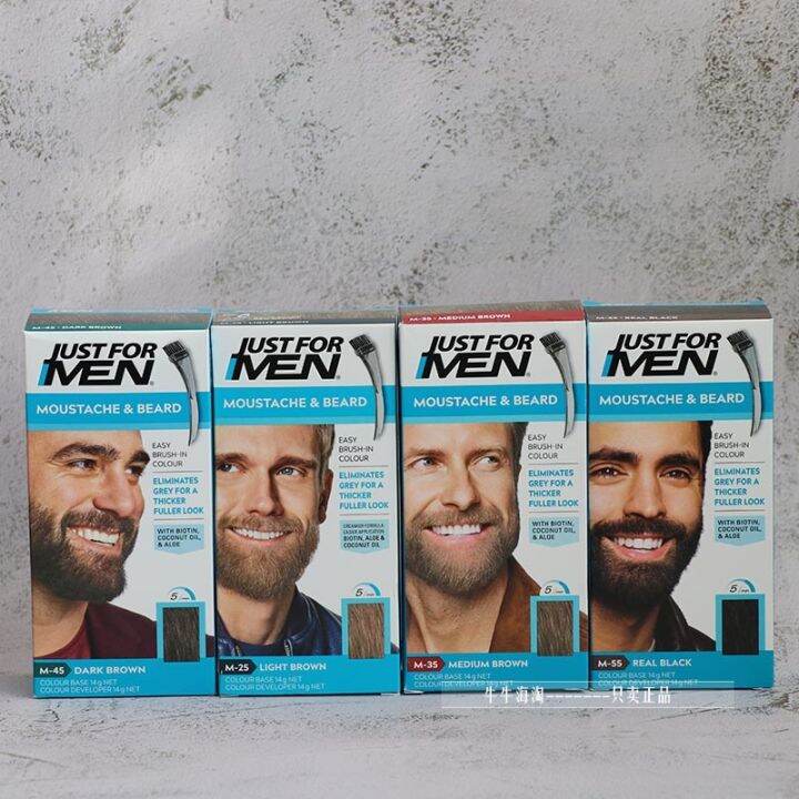 Just For Men 'S Pure Black Light Brown Dark Brown Beard Hair Dye White