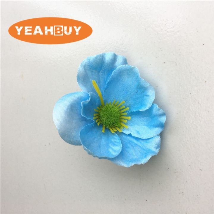 cw-50pcs-15colors-7cm-artificial-silk-poppyheadswedding-decoration-hairpin-wreathaccessoriessupplier