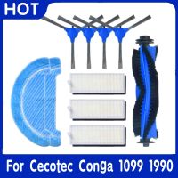 ตัวกรอง Hepa สำหรับ Cecotec Conga 1099 1990ที่เชื่อมต่อเครื่องดูดฝุ่นหุ่นยนต์ชิ้นส่วนเศษผ้าไม้ถูพื้นมีแปรงด้านหลัก