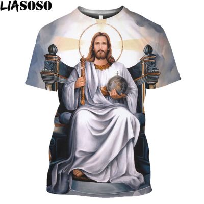 Top Christ Jesus Shirt Men Women 3D Printing Religion God Manga Tee Daily Harajuku Cosplay Cool Short Sleeve Streetwear