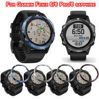 เคสกรอบสไตล์แซฟไฟร์สำหรับ Garmin Fenix 6/6 Pro/ 6ชิ้นนาฬิกาอัจฉริยะฝาครอบสเตนเลสสตีลแหวนป้องกันรอยขีดข่วน